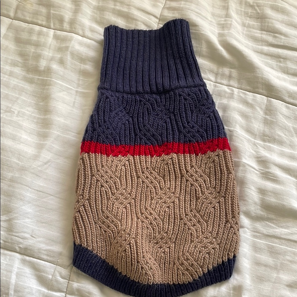 Top Paw Navy and Tan Dog Sweater